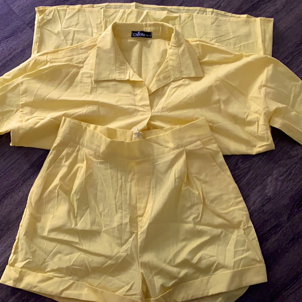 Yellow Top and Short Set